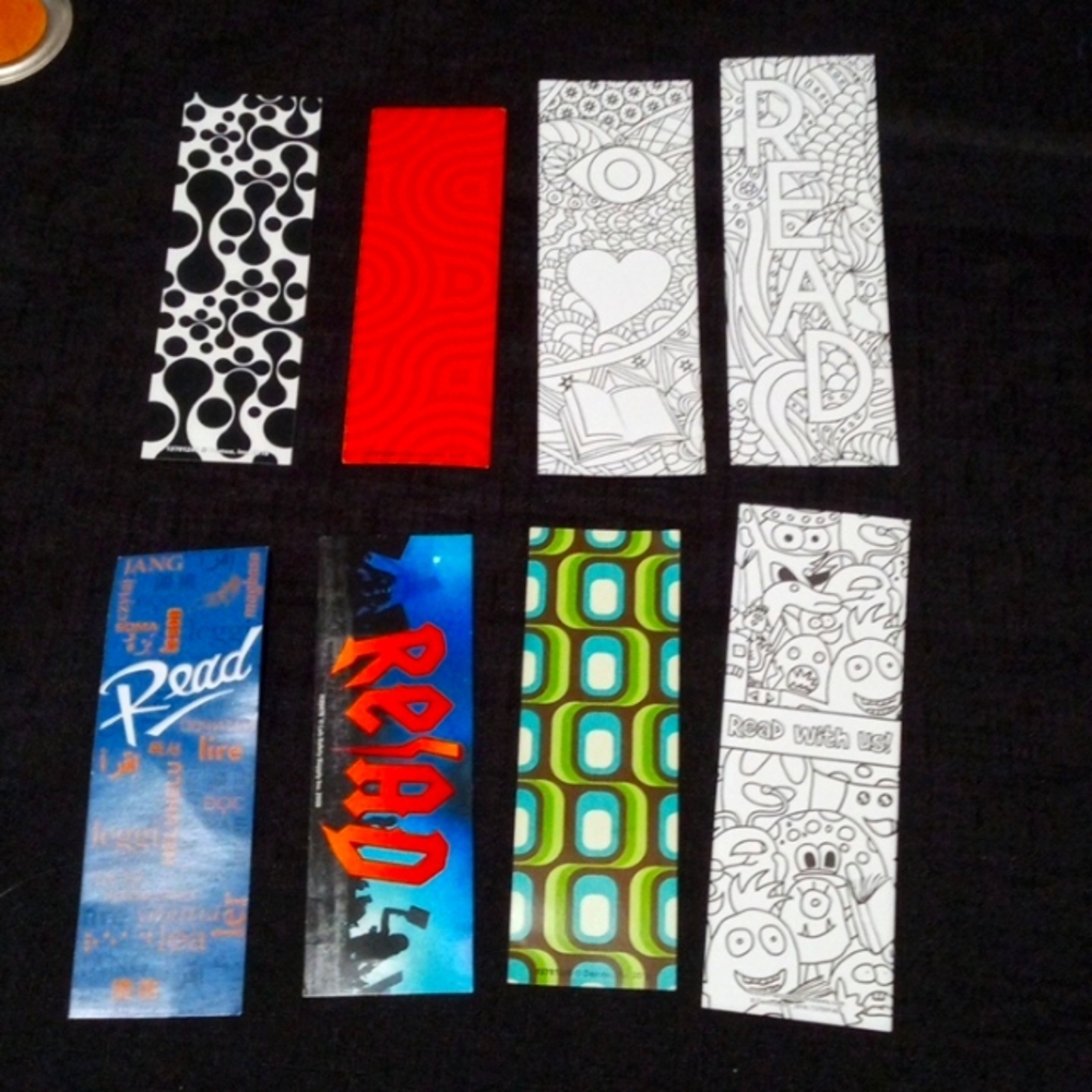 There are 23 all together. 8 bookmarks 15 stickers